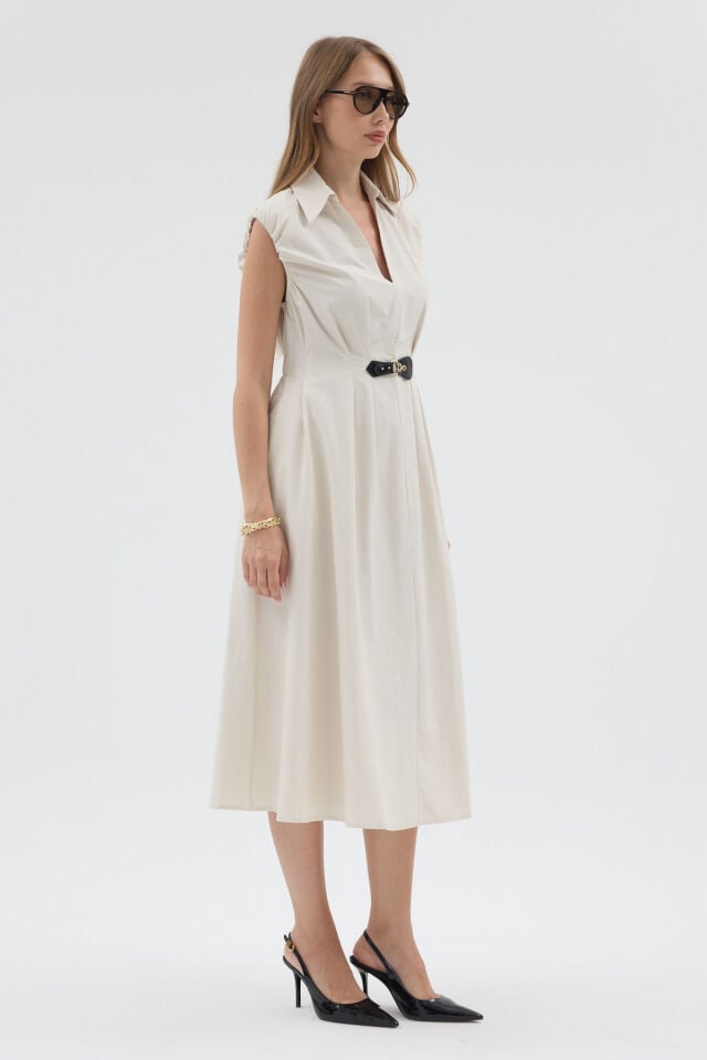 Aurora Dress -  Kemer Detayli Midi Elbise