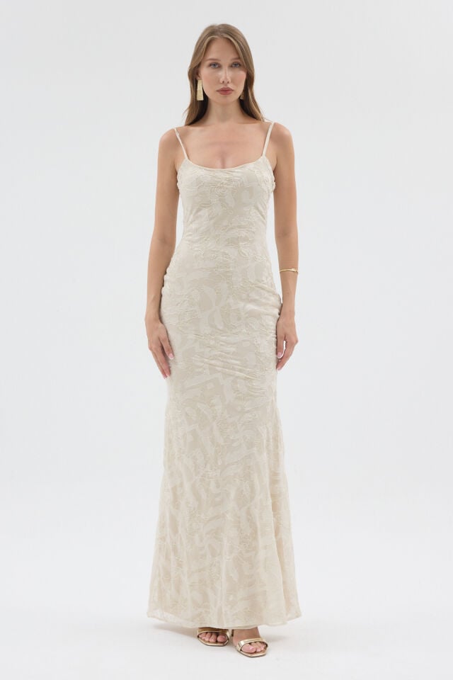 Elora Dress - İşlemeli Maxi Elbise