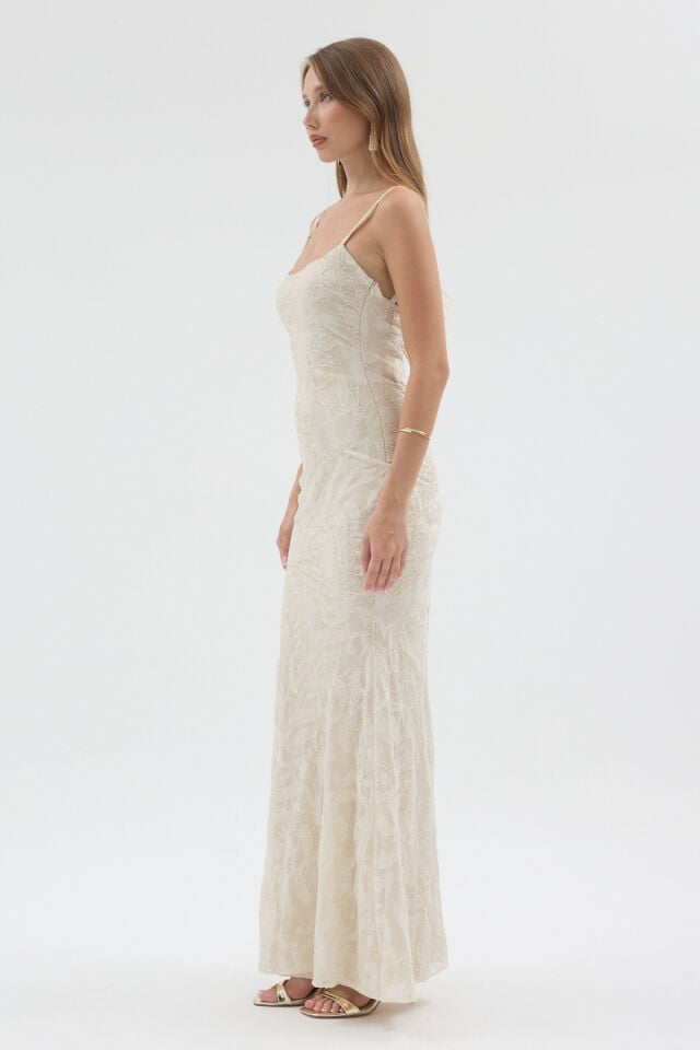 Elora Dress - İşlemeli Maxi Elbise