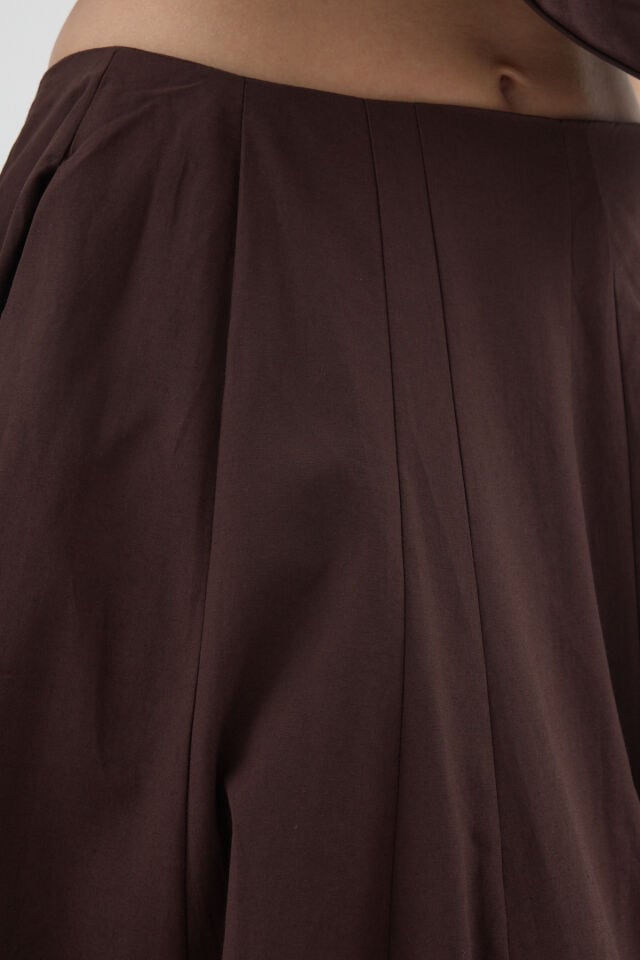Sienna Skirt - Sjal Detaylı Kahve Etek